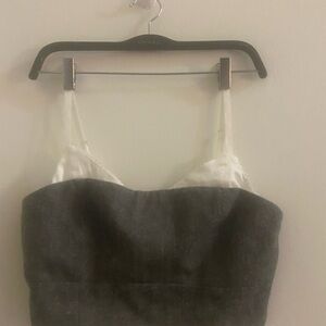 Gray & White women’s cami crop top